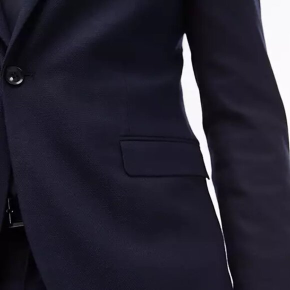 Topman SLIM textured suit jacket in navy 40R - Picture 5 of 7